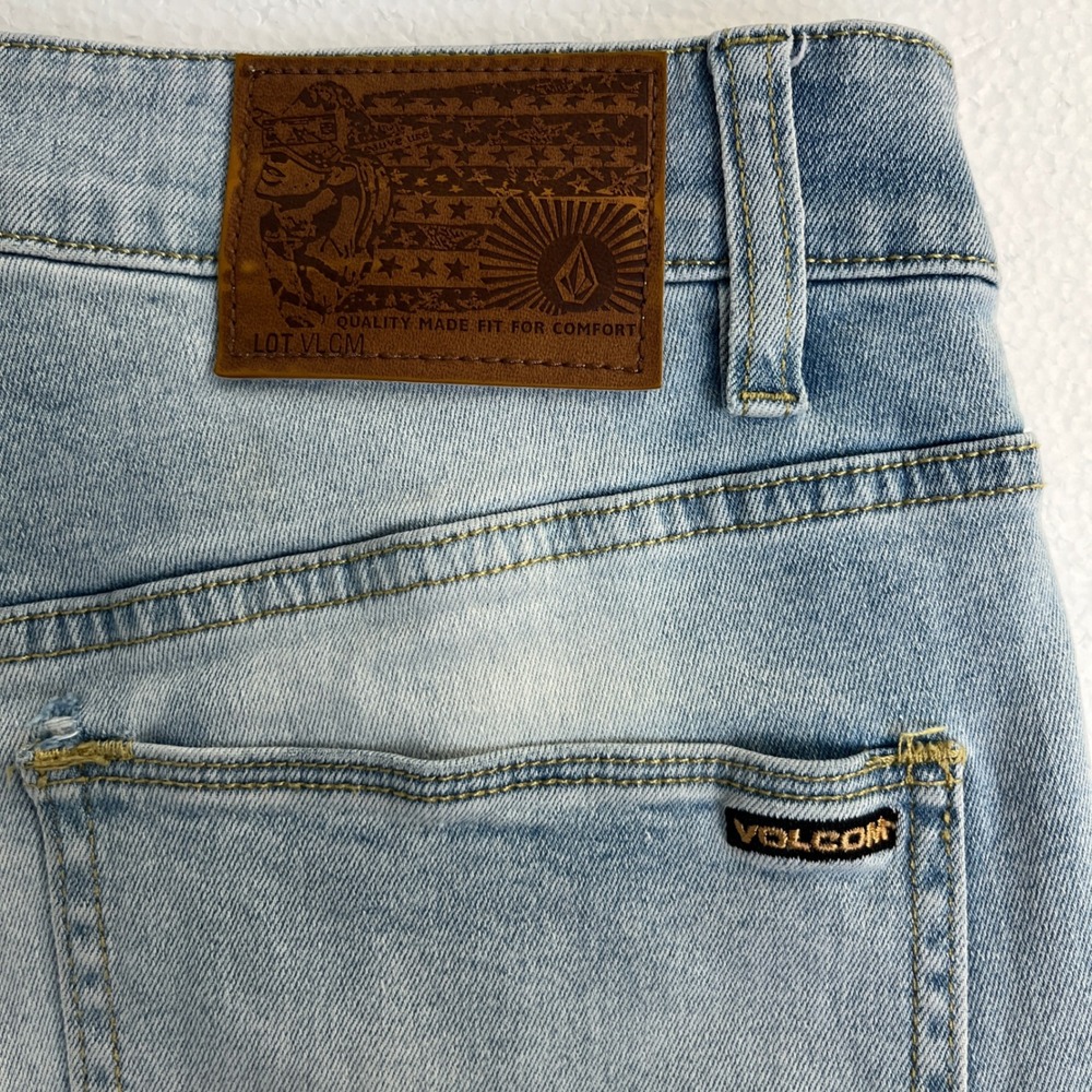 Volcom Vorta Slim Tapered Jeans Mens 31 (Measures 33) Light Wash Denim Skater - Picture 7 of 12